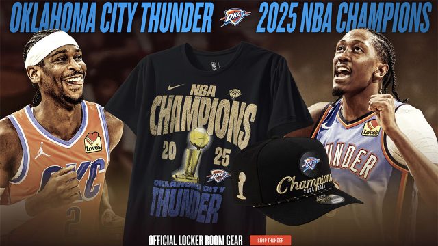 Oklahoma City OKC Thunder 2025 NBA Finals Champions Shirts Hats Gear