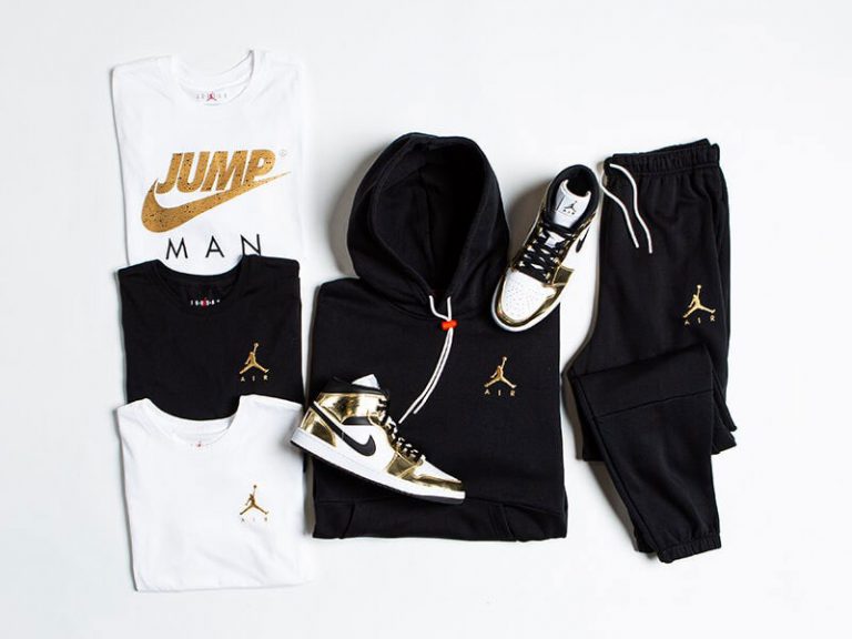 metallic gold jordan 1 outfit