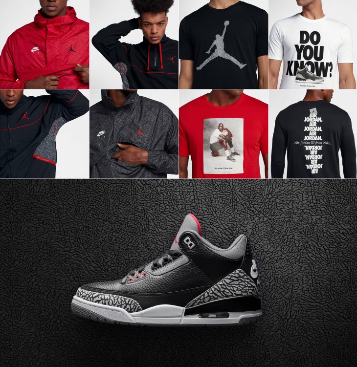 Air Jordan 3 Black Cement Clothing and Gear Roundup | SportFits.com