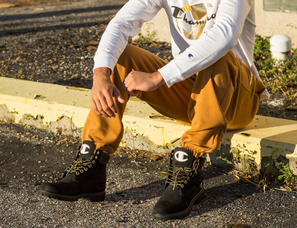 champion timberland super fleece luxe pants