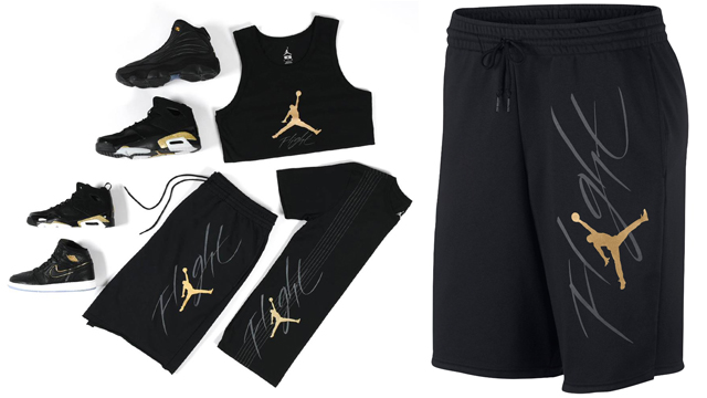 jordan shorts black and gold