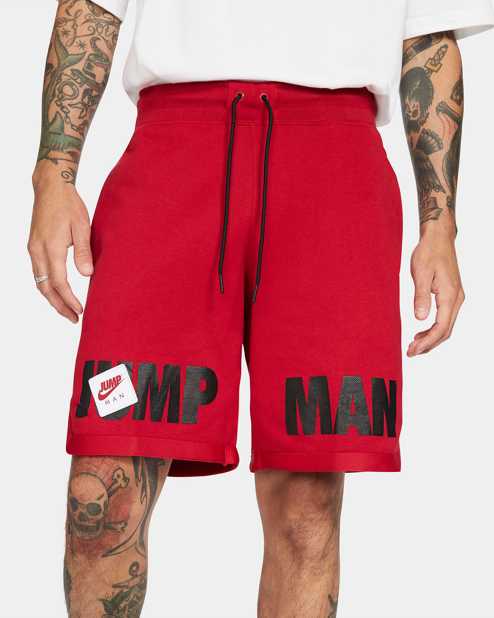 Jordan Jumpman Classics Fleece Shorts in Gym Red, Black & White ...