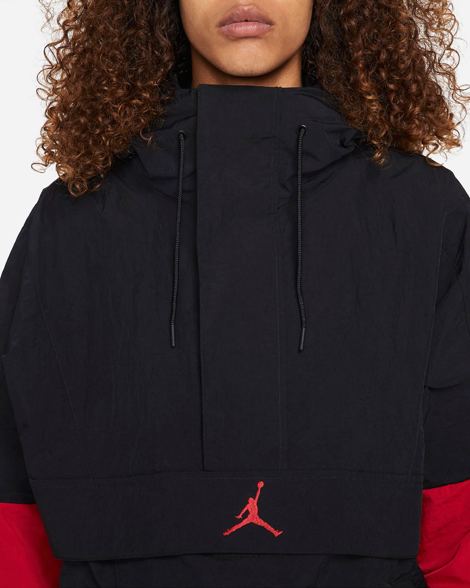 Jordan Jumpman Classics 1/2-Zip Woven Jacket in Black, Gym Red & White ...