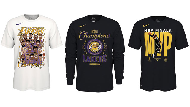 Men's Los Angeles Lakers Nike White 2020 NBA Finals Champions Celebration  Roster T-Shirt