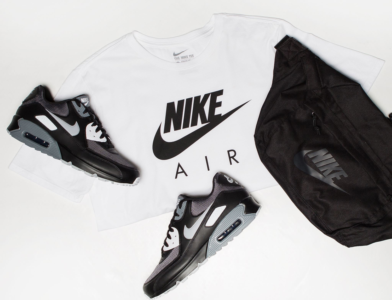 Nike Air Max 90 Black Grey Shirt Hip Pack Match | SportFits.com