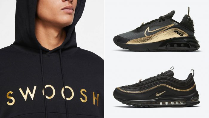 black and gold hoodie nike