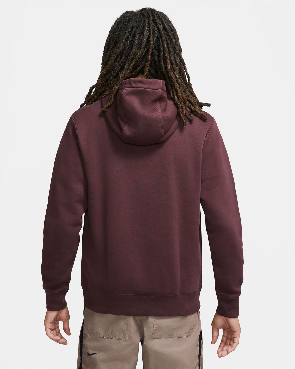 nike club fleece hoodie maroon