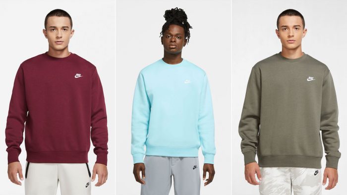 nike team club fleece crew
