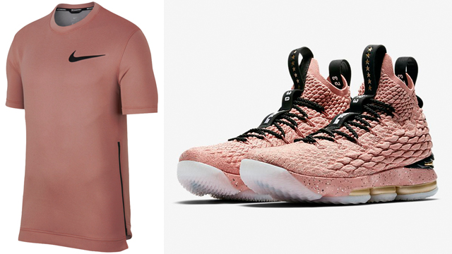 nike-lebron-15-hollywood-rust-pink-t-shirt-match