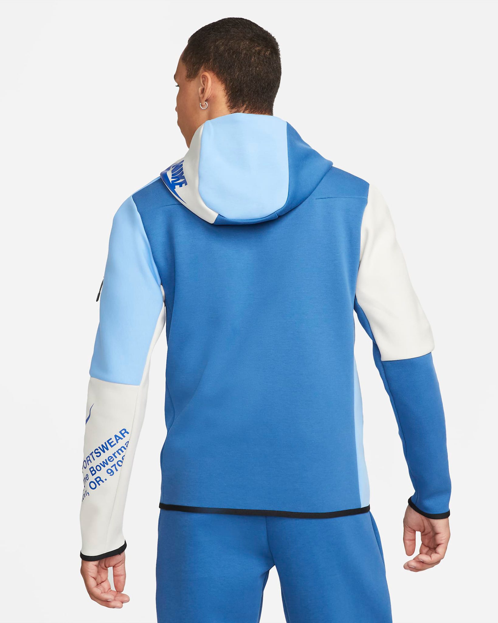 Nike Tech Fleece Graphic Hoodie Dark Marina University Blue