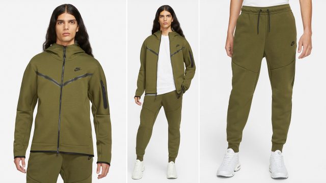 Nike Tech Fleece Hoodie and Joggers in Rough Green Fall 2021