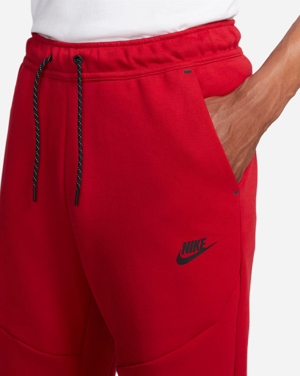 Nike Tech Fleece Hoodie and Jogger Pants in Gym Red Black