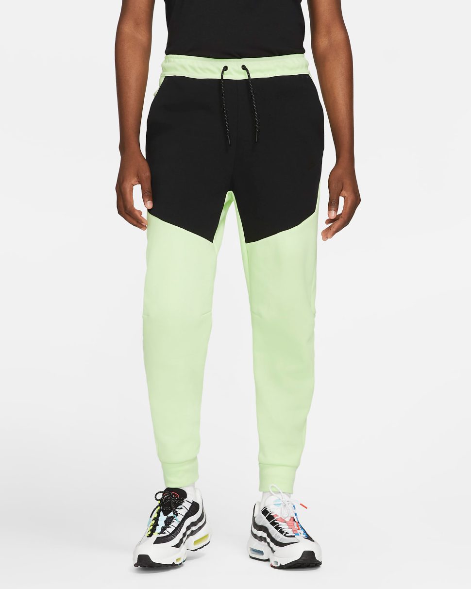 Nike Tech Fleece Hoodie and Pants in Lime Ice Black Signal Blue