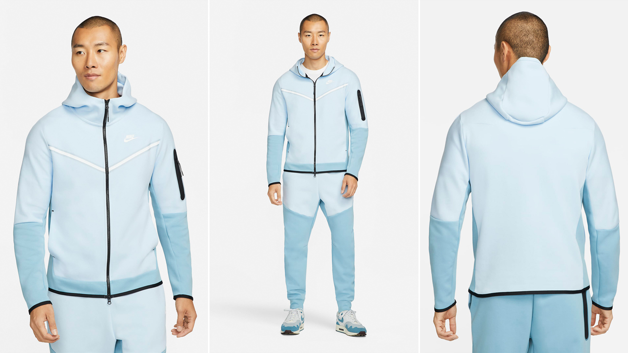 Nike Tech Fleece Zip Hoodie Celestine Blue Worn Blue