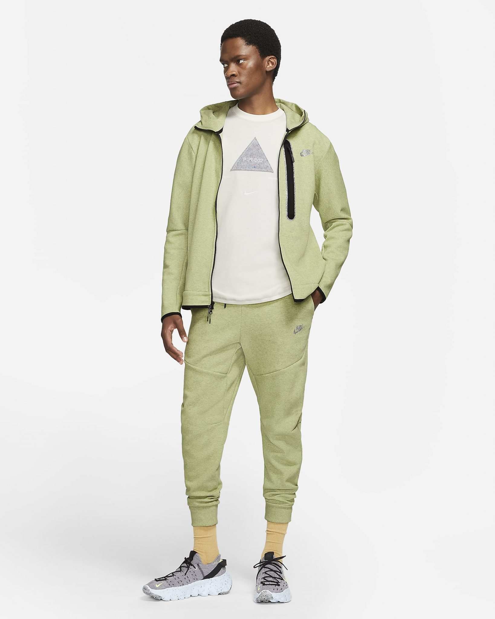 Nike Tech Fleece Hoodie and Joggers in Lime Ice Heather Green