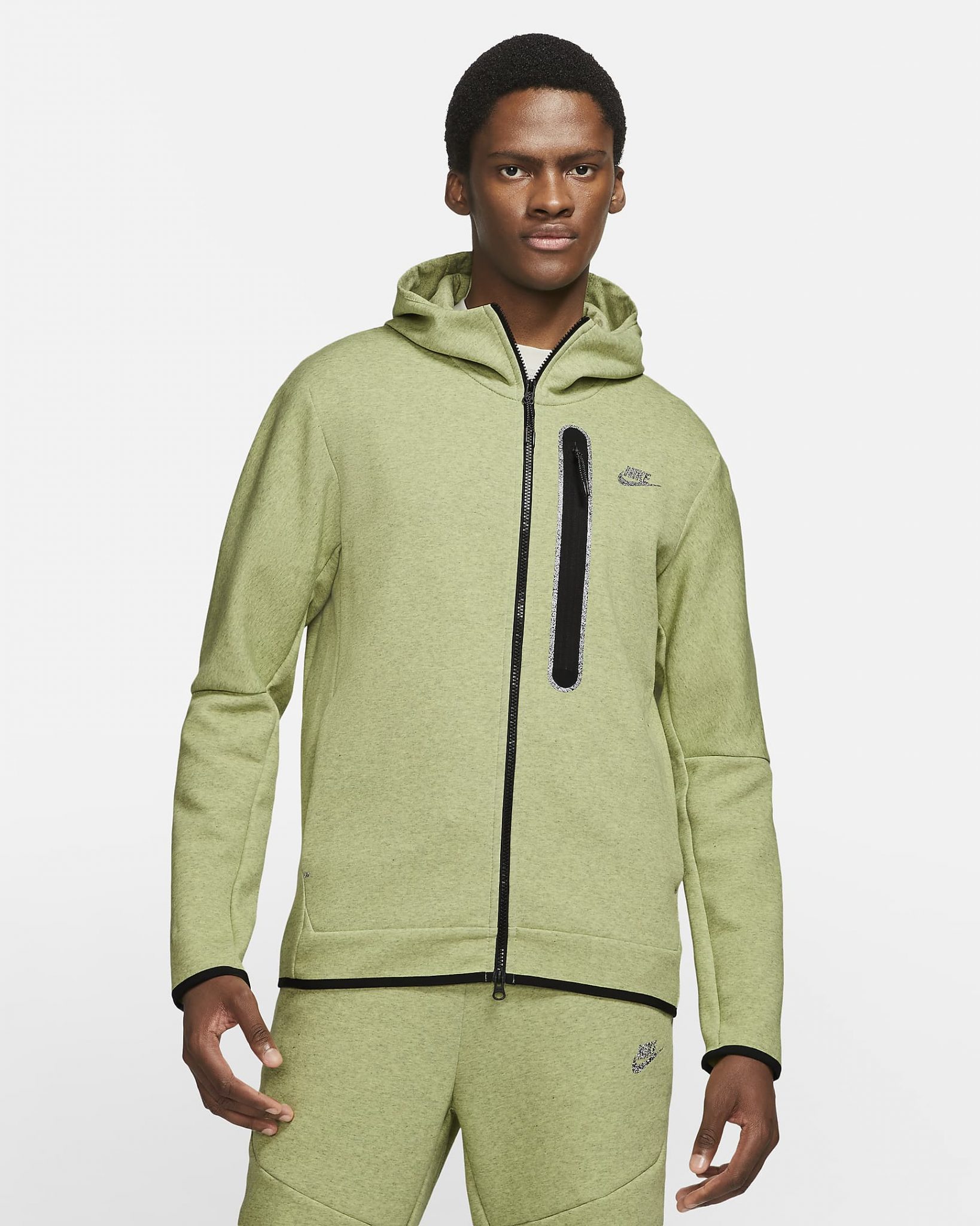Nike Tech Fleece Hoodie and Joggers in Lime Ice Heather Green